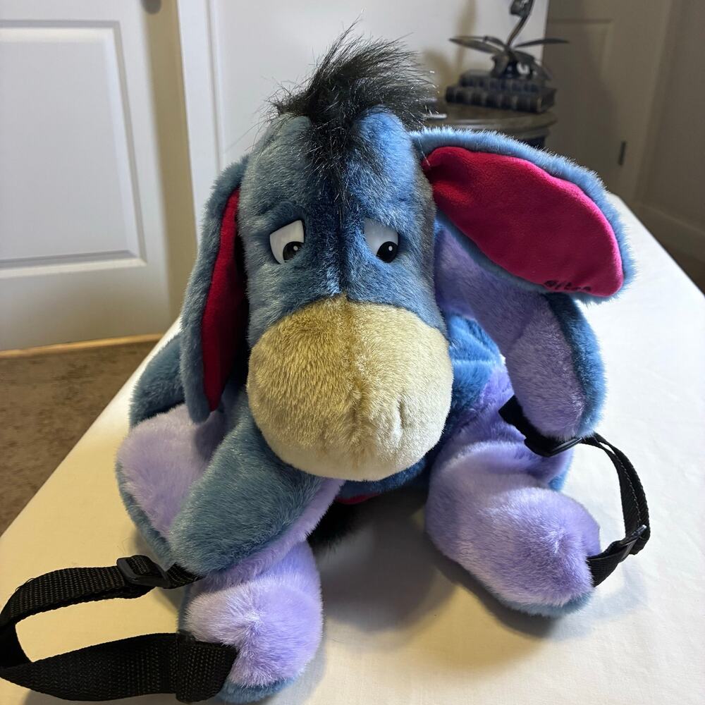 Disney Store Eeyore Plush Backpack Winnie The Pooh Donkey Stuffed Animal Bag